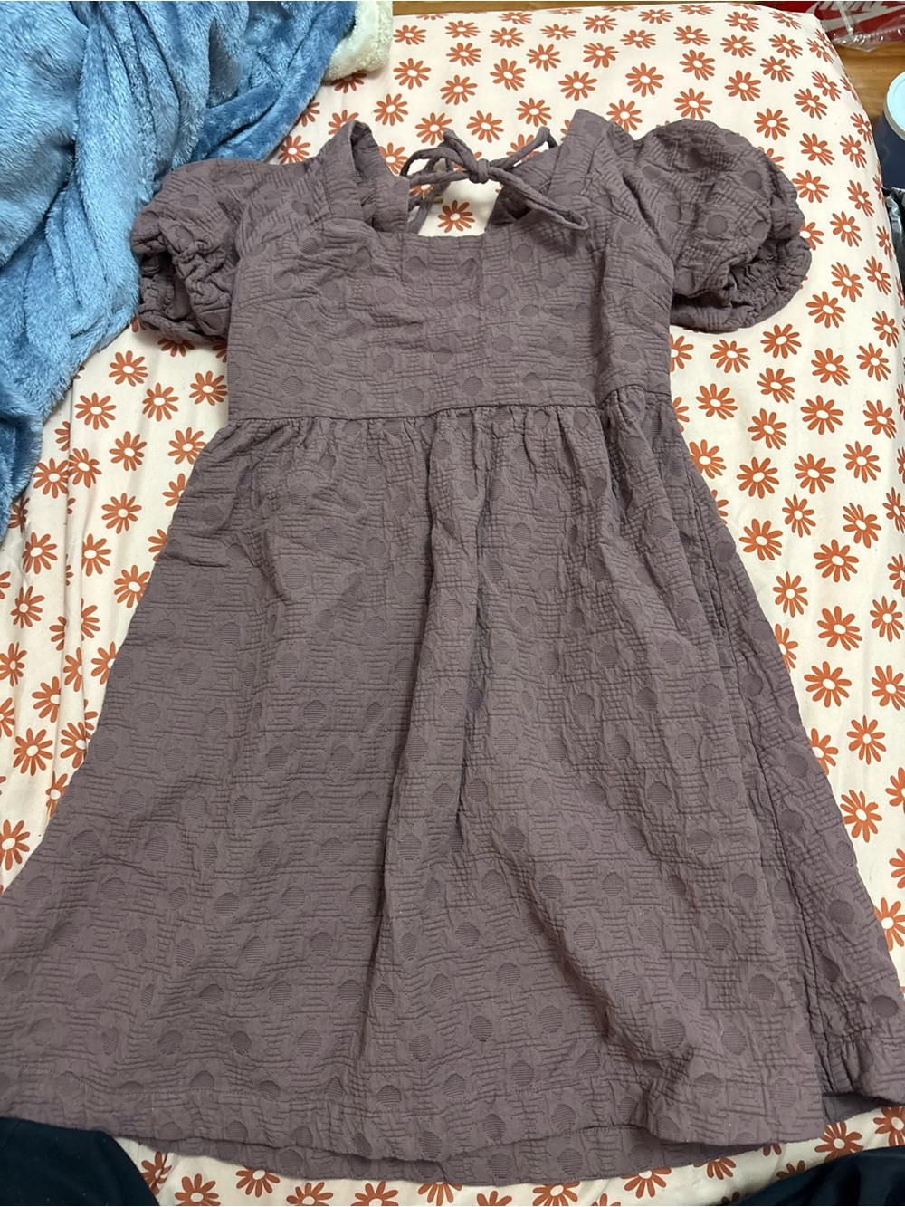 Madewell Puff-Sleeve Textured Dress - Mauve